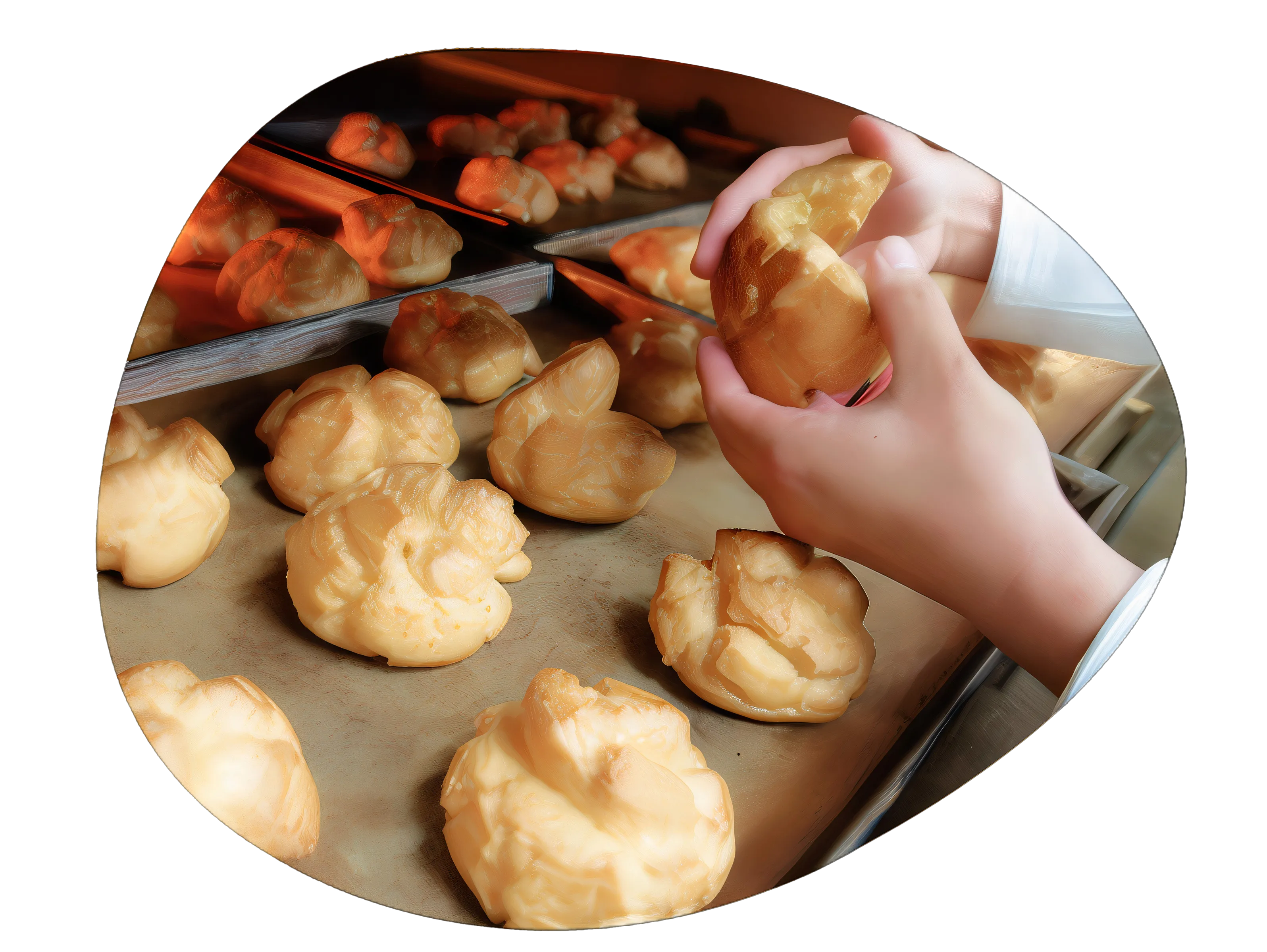 シュークリームを作る様子